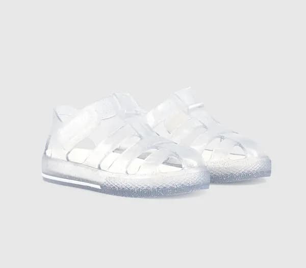 Igor Kids Star Babys Clear Glitter Sandals, 9 Infant