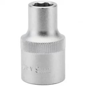 Draper Expert 9mm 1/2" Square Drive Hi-Torq® Satin Chrome 6 Point Socket