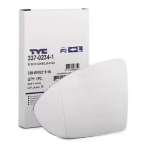 TYC Wing Mirror Glass 337-0234-1 Side Mirror Glass,Mirror Glass VW,Golf VII Schragheck (5G1, BQ1, BE1, BE2),Golf VII Variant (BA5, BV5),Touran (5T1)