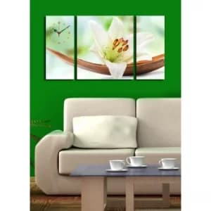 3P204045CS-3 Multicolor Decorative Canvas Wall Clock (3 Pieces)