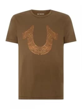 Mens True Religion Circuitz Logo T Shirt Khaki