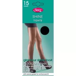Silky Womens/Ladies Shine Tights Extra Size (1 Pair) (X-Large (48a-54a)) (Black)