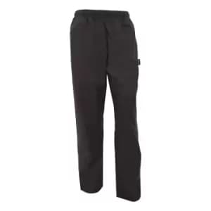 Dennys Unisex Black Elasticated Trouser / Chefswear (Pack of 2) (3XL) (Black)