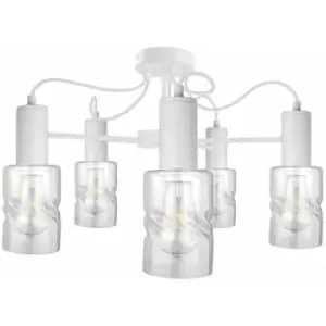 Keter Inger Multi Arm Semi Flush Ceiling Light White, 60cm, 5x E27