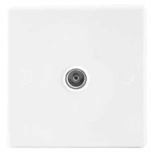 Wickes Single Slimline Coaxial Socket - White