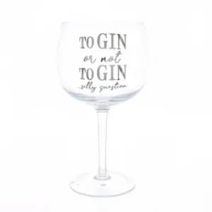 To Gin Or Not To Gin Gin Glass Gold Electroplated 22cm