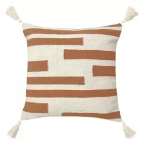 Alaya Jacquard Tasselled Cushion Sienna