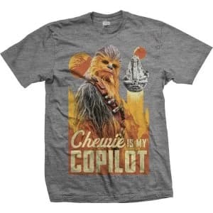 Star Wars - Solo Chewie Co-Pilot Unisex Large T-Shirt - Grey