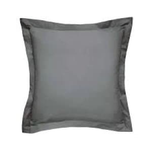 Bedeck of Belfast Grey Egyptian Cotton Sateen 600 Thread Count Fine Linens Kham' Square Oxford Pillow Case
