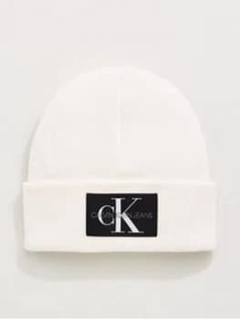 Calvin Klein Jeans Knitted Beanie Hat - White