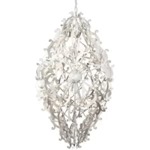 Mila Wire Frame Pendant Ceiling Light White Metal