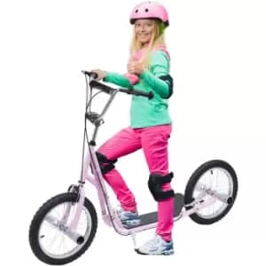 Homcom - Teen Scooter Children Stunt Scooter W/ 16' Tyres Adjustable Height, Pink