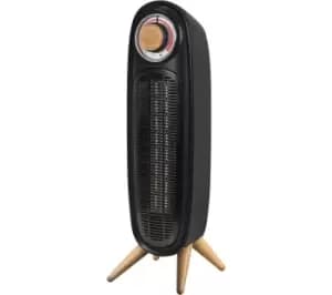 Russell Hobbs Retro RHRETFH1002WDB Portable Hot & Cool Fan Heater - Black & Brown, Brown,Black