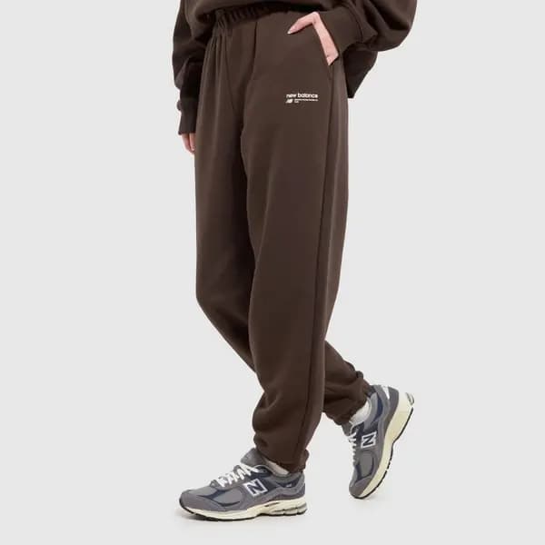 New Balance brushed fleece joggers in dark brown