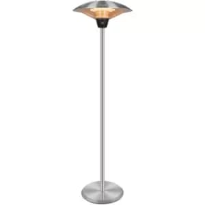 electriQ Mushroom Style Electric Infrared Patio Heater - 2.1kW with 3 Heat Settings in Silver