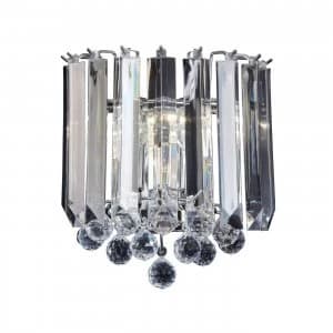 2 Light Indoor Wall Light Chrome, Clear Acrylic, E14