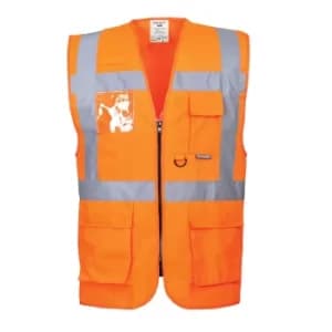 Portwest Berlin Zip Front Class 2 Hi Vis Waistcoat Orange XS