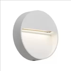 KnightsBridge 230V IP44 3W LED Round Wall/Guide light - White