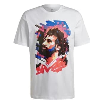 adidas Salah Football Graphic T-Shirt Mens - White