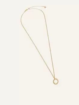 Accessorize 14Ct Gold-Plated Bobble Circle Pendant Necklace, Gold, Women