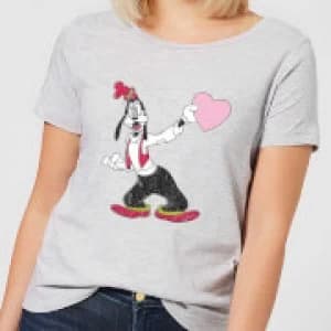 Disney Goofy Love Heart Womens T-Shirt - Grey - 3XL