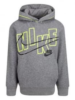 Nike Younger Boys Logo Graphic Pullover Hoodie - Grey, Size 2-3 Years