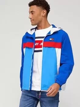 Tommy Jeans Chicago Colour Block Windbreaker Jacket - Cobalt Size L, Men