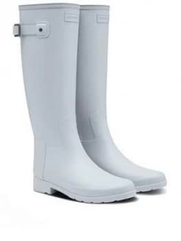 Hunter Refined Tall Wellington Boot - Light Grey, Light Grey, Size 8, Women