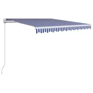 Vidaxl Manual Retractable Awning 350X250 Cm Blue And White