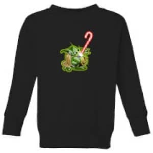 Star Wars Candy Cane Yoda Kids Christmas Sweatshirt - Black - 11-12 Years