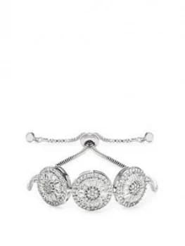 Jon Richard Cz Crystal Circle Baguette Toggle Bracelet