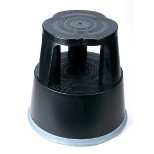 5 Star Facilities Mobile Lightweight Plastic Step Stool Black