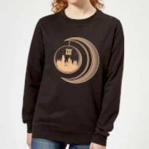 Harry Potter Globe Moon Womens Sweatshirt - Black
