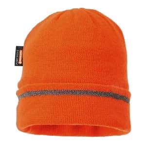 Portwest Reflective Trim Knit Hat Orange One Size
