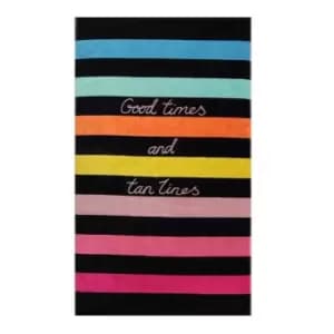 Biba Slogan Beach Towel - Multi