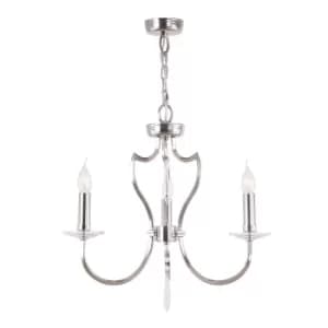 Pimlico Chandelier 3 Light Polished Nickel Finish, E14