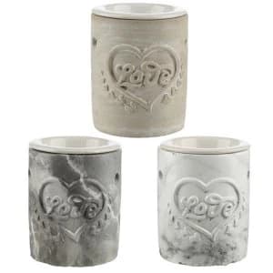Love Heart Concrete Oil Burner (1 Random Supplied)