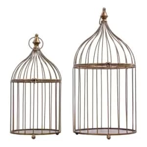 Gallery Interiors Set of 2 Portia Birdcage Bronze