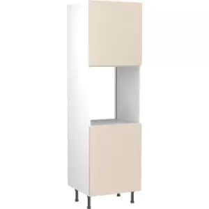 Kitchen Kit Flatpack Slab Kitchen Cabinet Tall Single Oven Unit Super Gloss 600mm in Cashmere MFC