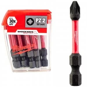Milwaukee Shockwave Impact Pozi Screwdriver Bit PZ2 50mm Pack of 10
