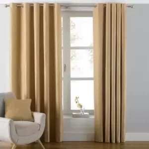 Atlantic Twill Woven Eyelet Curtains Ochre, Ochre / 117 x 183cm