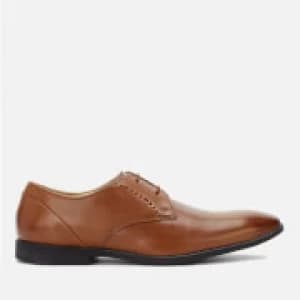 Clarks Mens Bampton Lace Leather Derby Shoes - Tan - UK 10