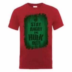 Marvel Avengers Assemble Hulk Stay Angry T-Shirt - Red - L
