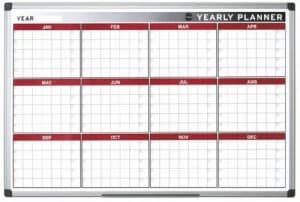 Bi-Office Magnetic annual Planner Alu Frame 900x600 mm