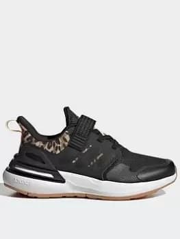 adidas Unisex Kids Rapidasport Elastic Lace - Black/Gold, Size 2 Older