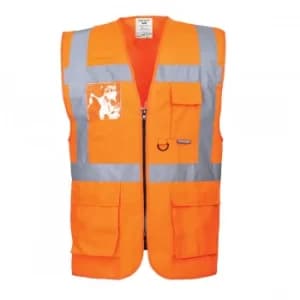 Portwest Berlin Zip Front Class 2 Hi Vis Waistcoat Orange M