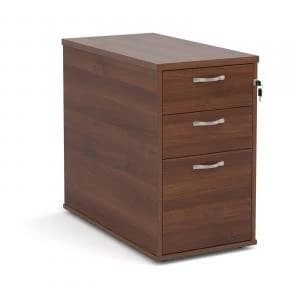 800mm Desk High 3 Drawer Pedestal Walnut