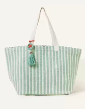 Accessorize Stripe Tassel Tote Bag