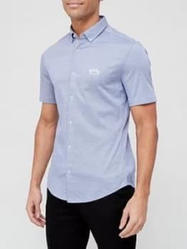 Hugo Boss Athleisure Biadia R Short Sleeve Oxford Shirt Blue Size 2XL Men