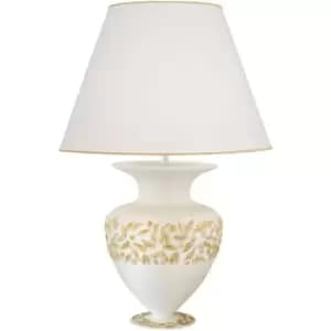 Kolarz Anfora Fabric Table Lamp With Round Tapered Shade White